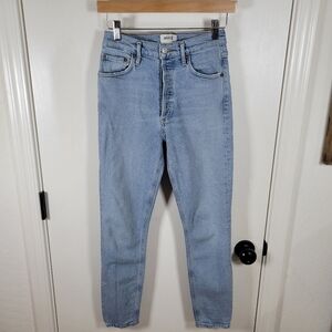 Agolde Nico High Rise Button Fly Straight Slim Jeans Size 25 Organic Cotton Jean